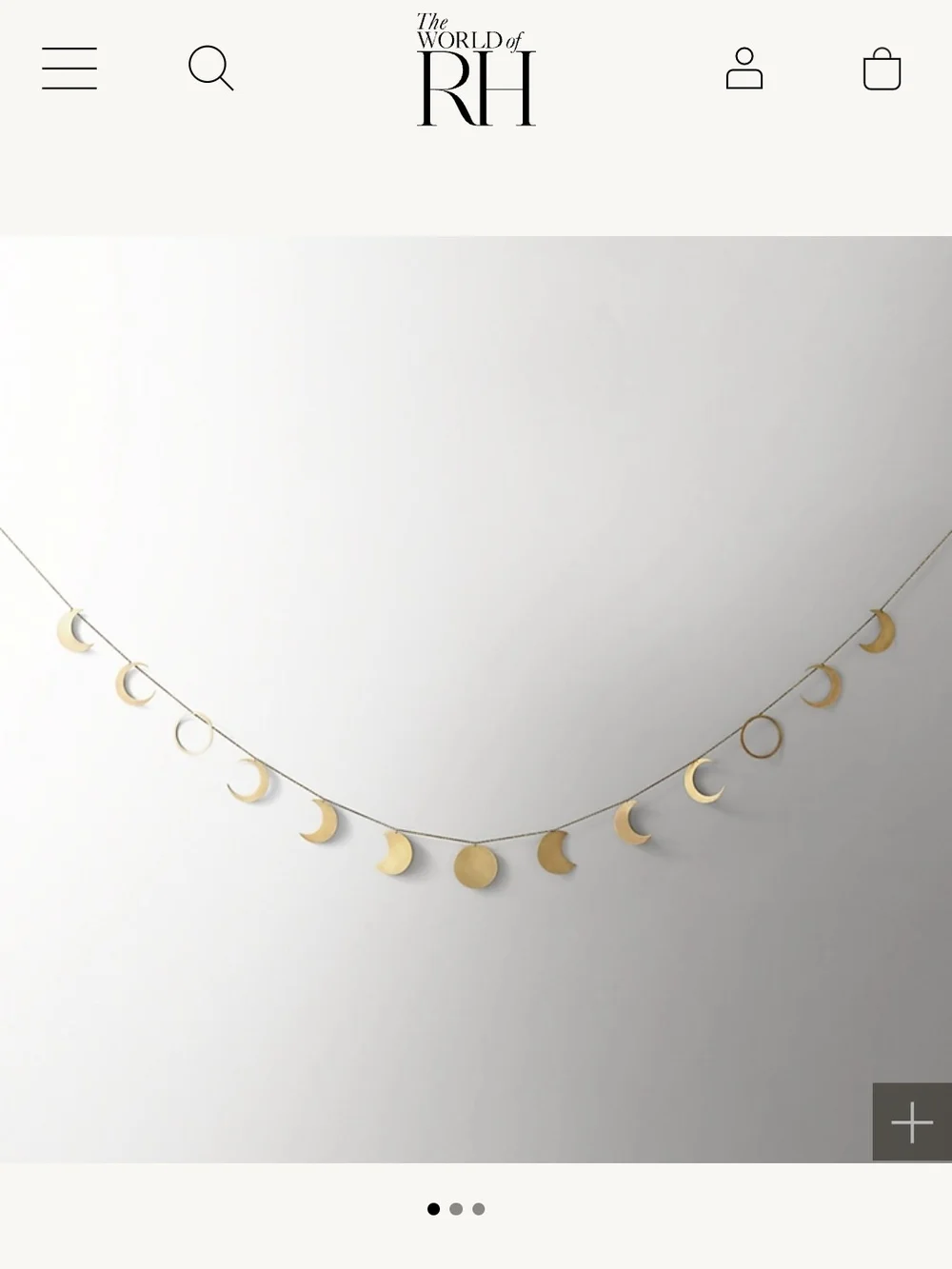 Restoration Hardware Moon Phase Garland Pewter